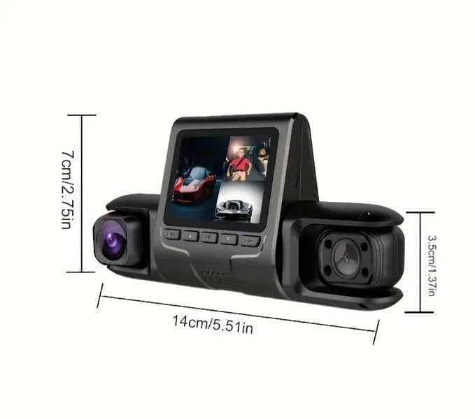 Car Dash Camera, Front 1080P Built-in 480P Full HD,  with Night Vision 1