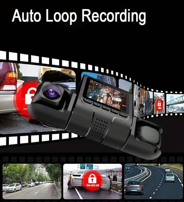 Car Dash Camera, Front 1080P Built-in 480P Full HD,  with Night Vision 5