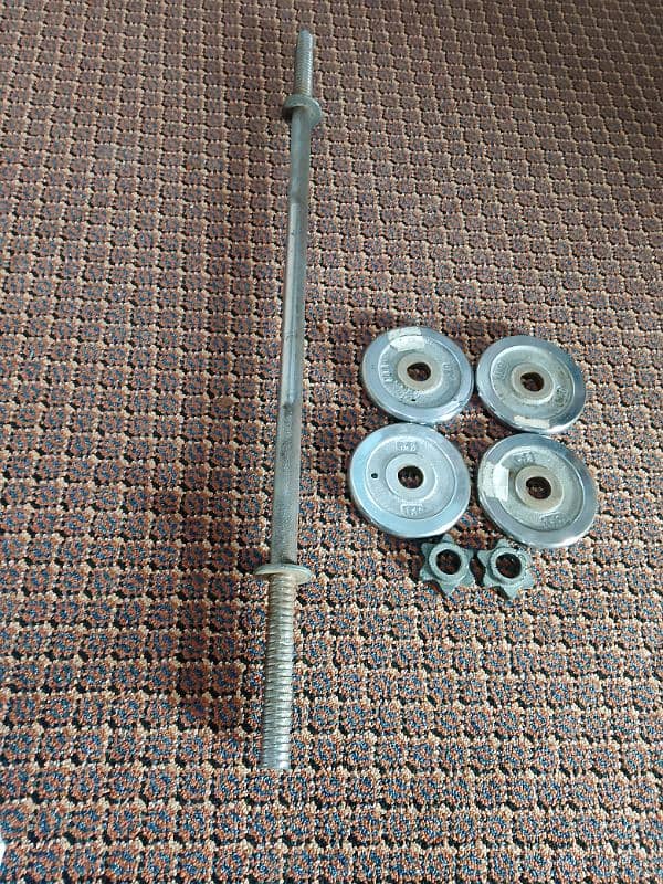 used weight plates ,rods , adjustable rods . dumbbell rod 2