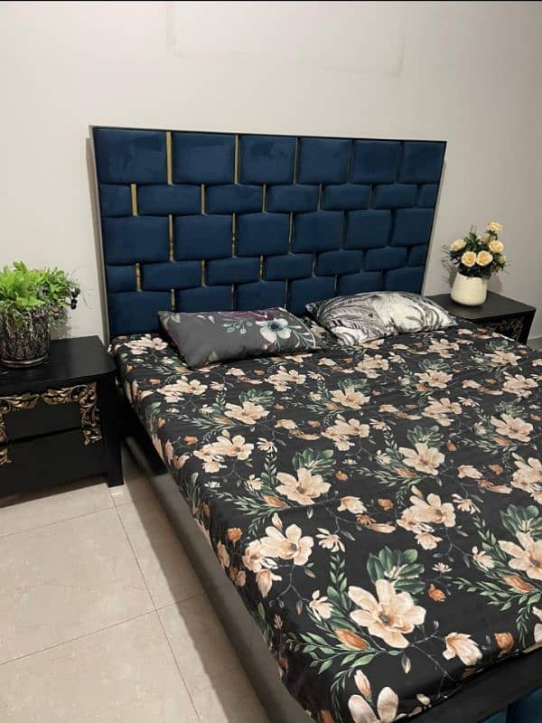 king size double bed with side tables mattress dressing urgent sale 0