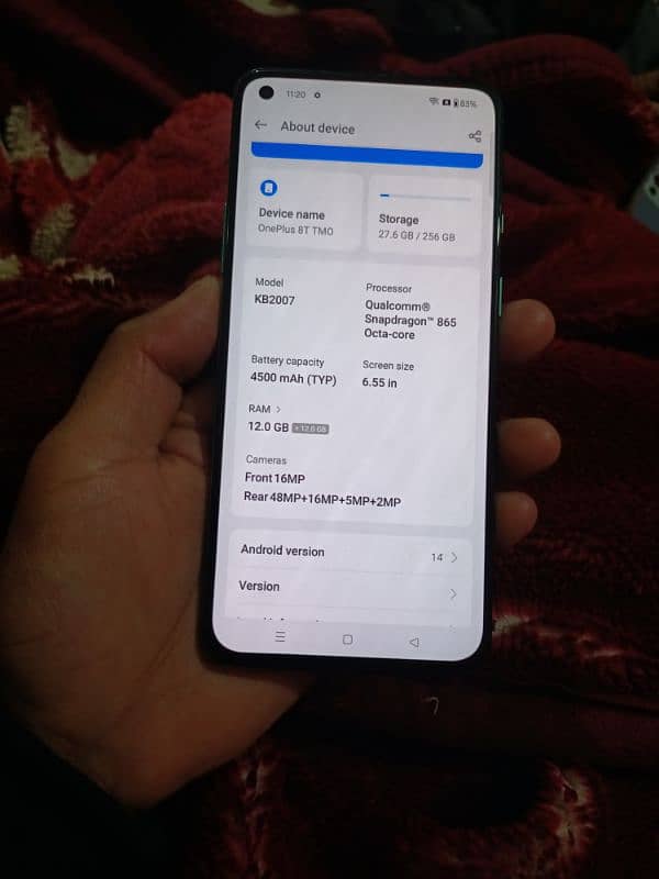 Oneplus8t 5G 12/256 lush condition 1