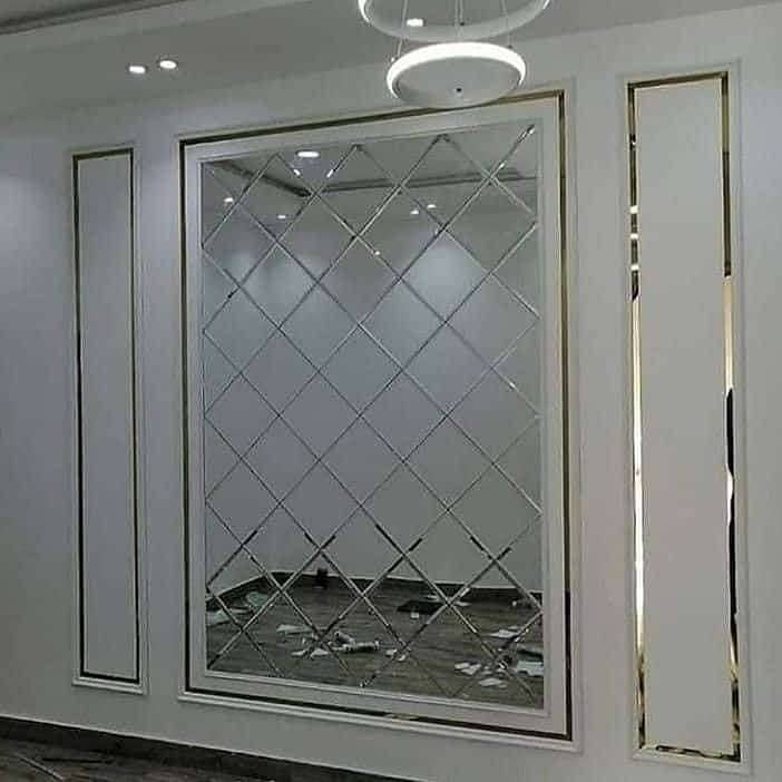 Mirror wall/Glass windows/Diamond shape/mirror wall desing 7