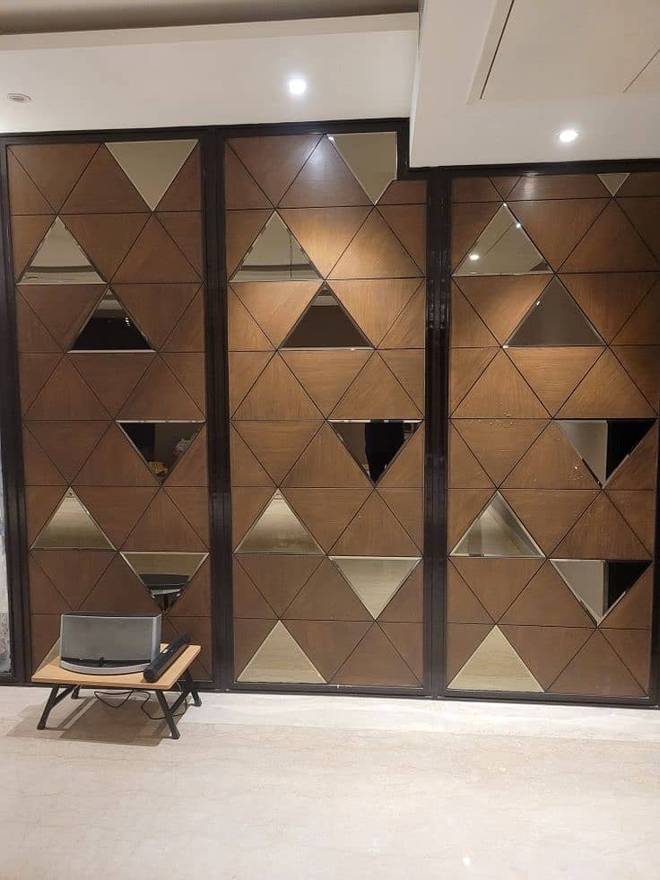 Mirror wall/Glass windows/Diamond shape/mirror wall desing 10