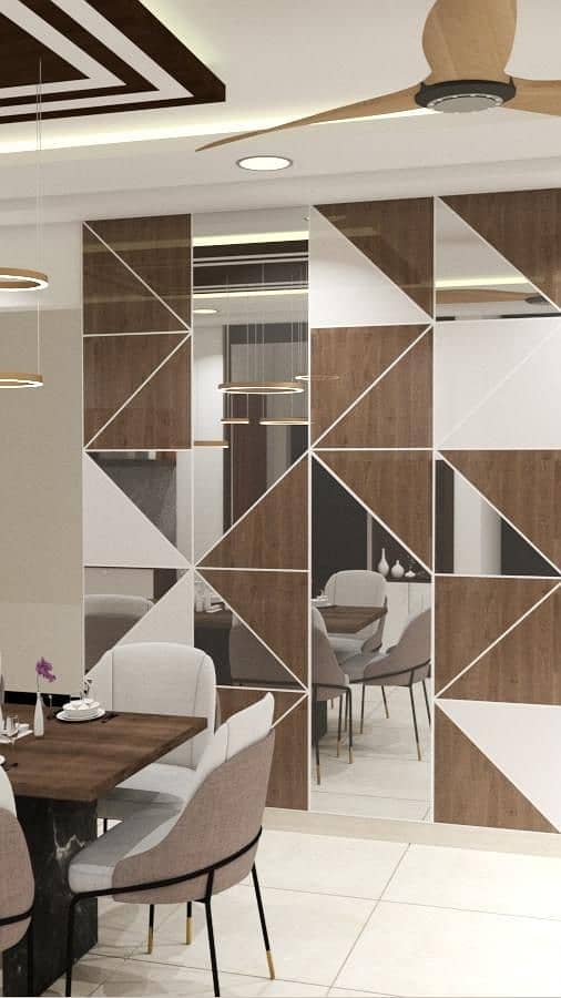 Mirror wall/Glass windows/Diamond shape/mirror wall desing 12