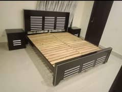 bed set, wooden bed, single bed, double bed, king size bed, side table