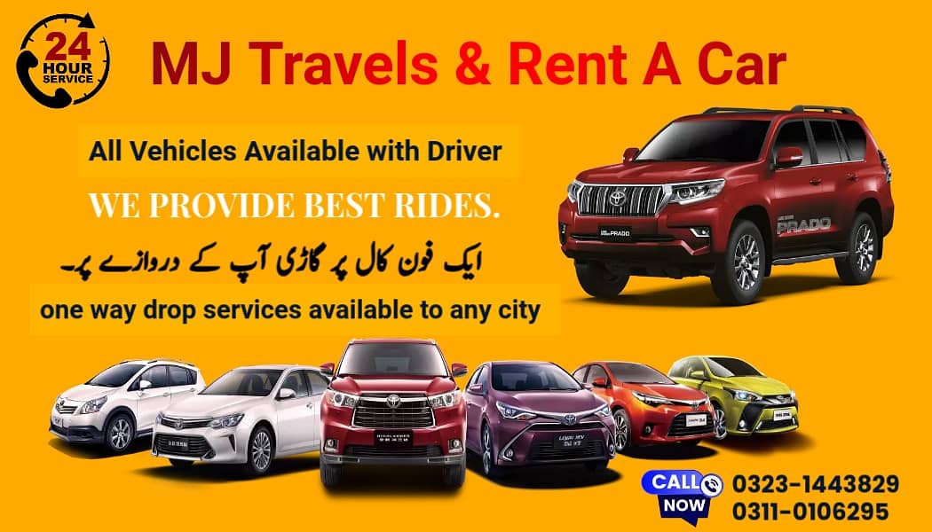 Rent a Car, Car Rental - Wedding & Tours - Corolla, Prado, Civic, Revo 0