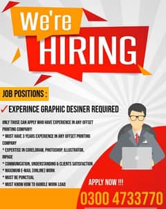 Experienced Graphic Designer Required for a Printing Company