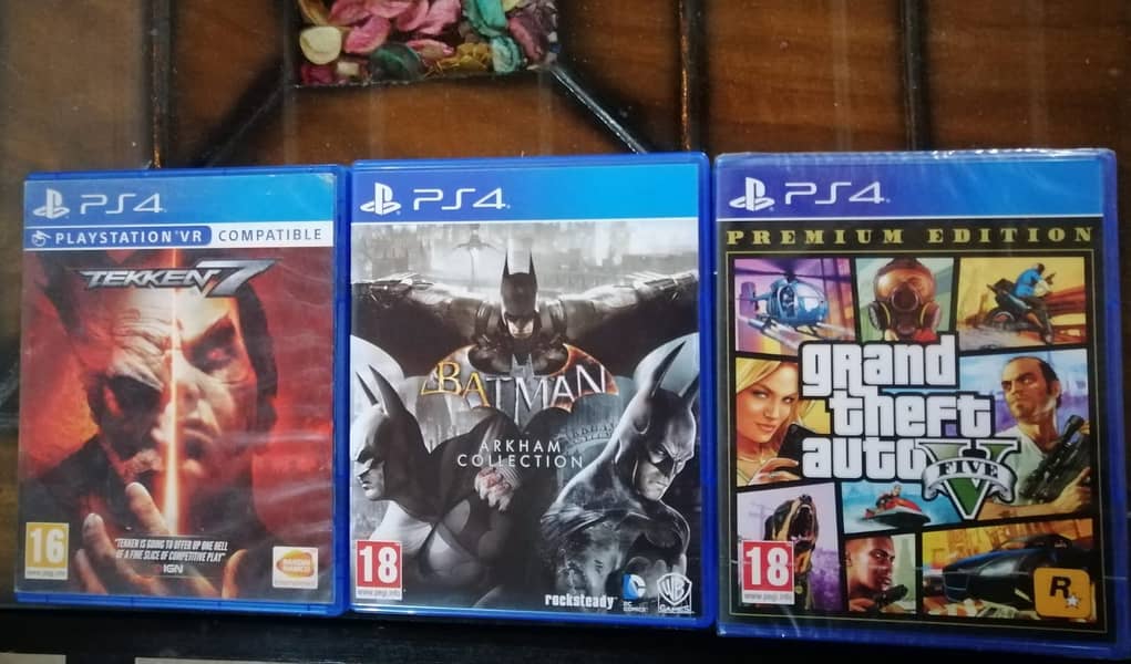 New and Used games Tekken7, Batman arkham col, GTA V Premium Edition 0