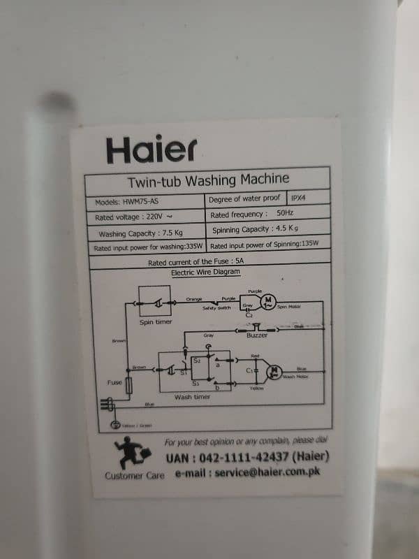 Haier Twin Tub 7.5kg 7