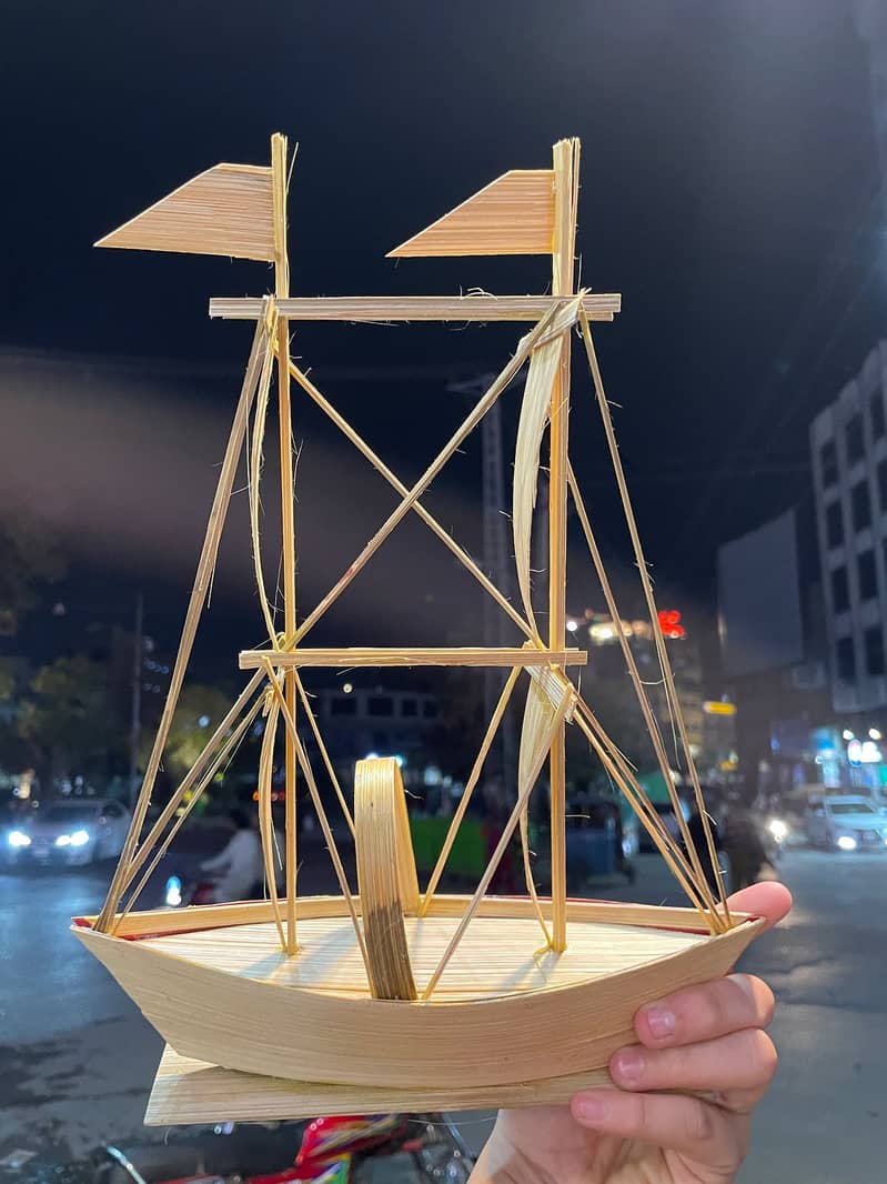  Handmade Bamboo Ship for Sale | Home Decor  2