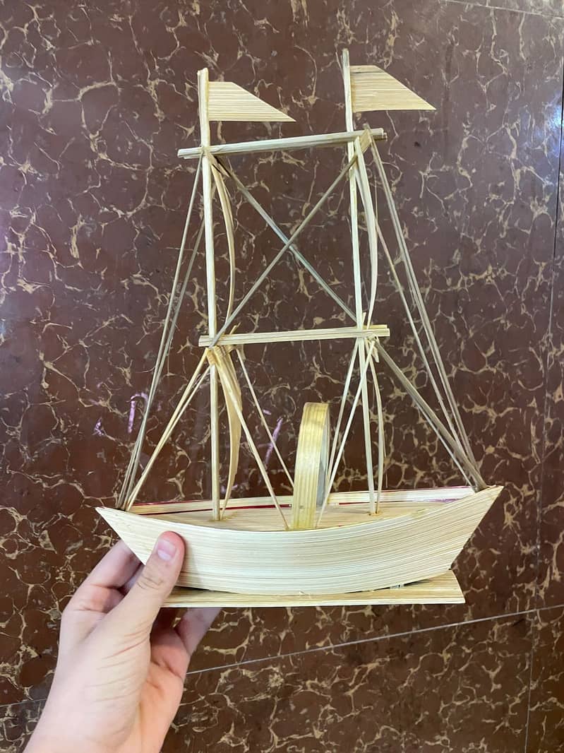  Handmade Bamboo Ship for Sale | Home Decor  0