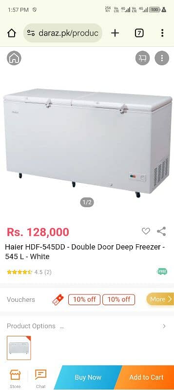 hdf 545 freezer for sale single door 3