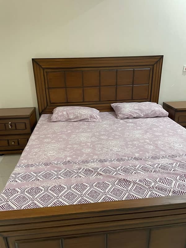 brand new bed for sale with side tables and mettras 8inch 1