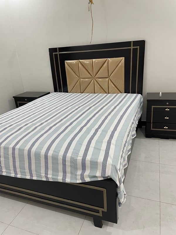 new bed for sale with side table and metras 1