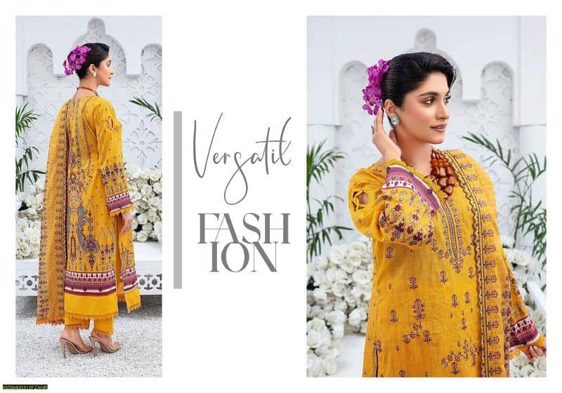 Fiza Noor zaawia _ 3 pcs unstitched Embroidered Lawn suit 1