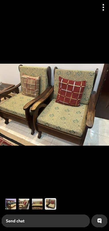 5 seater wooden sofa set for sale 0