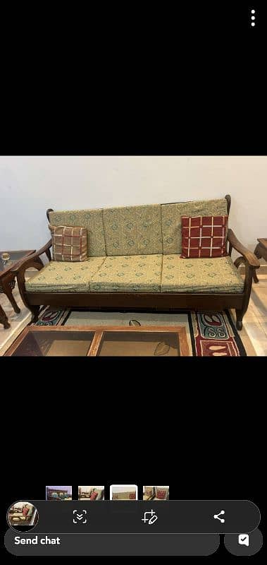 5 seater wooden sofa set for sale 1