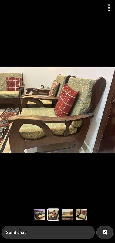 5 seater wooden sofa set for sale 2