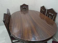 solid dining table / wooden dining table / Dining table with 6 chair