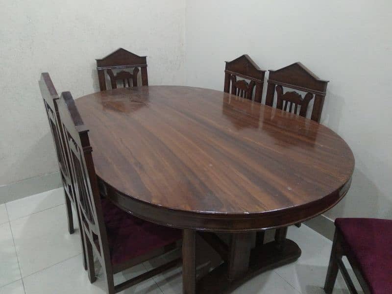 solid dining table / wooden dining table / Dining table with 6 chair 2