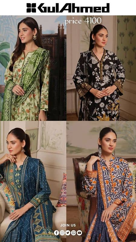 100% original sanasafiza, Ethnic, Gull ahmed and bechtree lawn suits 6