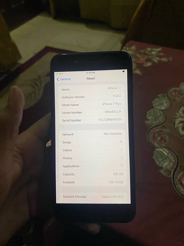 iPhone 7plus 10by10 condition all ok 128 gb 2