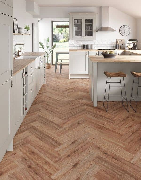 Wooden flooring and vinyl flooring are available with fitting 12