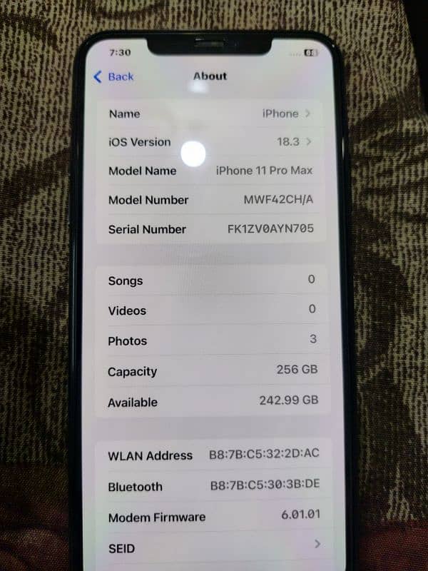 Iphone 11 pro max 256GB PTA Approved Physical+Esim 6