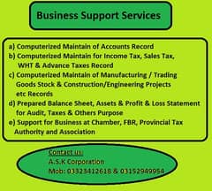 Business Accounts, FBR Taxation and Legal Documents