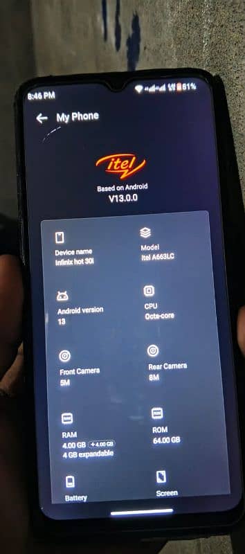 itel a05s 4+4=64 5