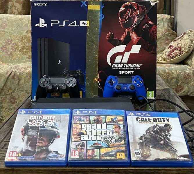 PS4 PRO WITH 2 original controllers and games 0