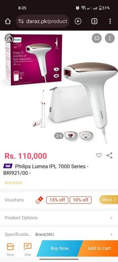 Lumea IPL 7000 Series IPL Hair removal device