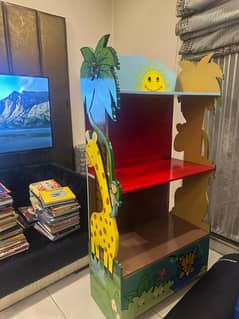 2 beautiful book shelves and book organizers with children sitting