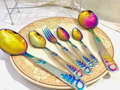 Golden , Multicolour 29 pcs Stainless Steel Cutlery set