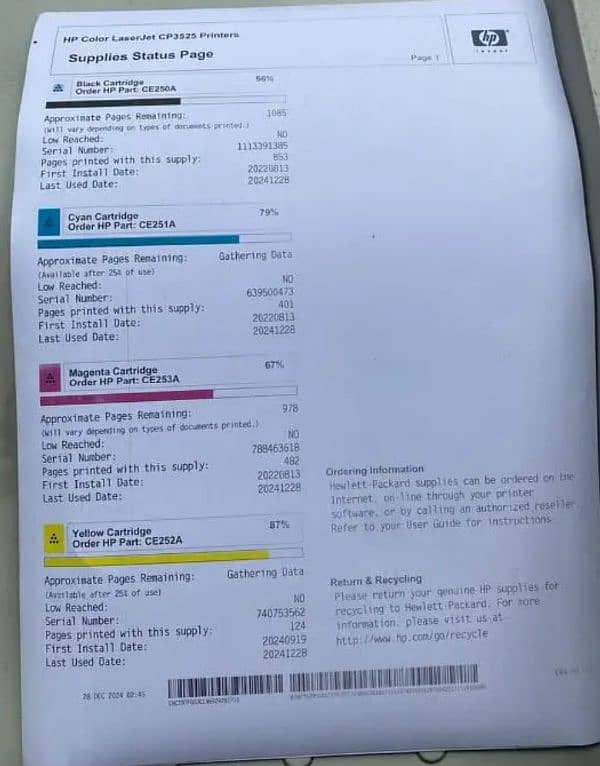 hp 3525 laserjet color printer 5