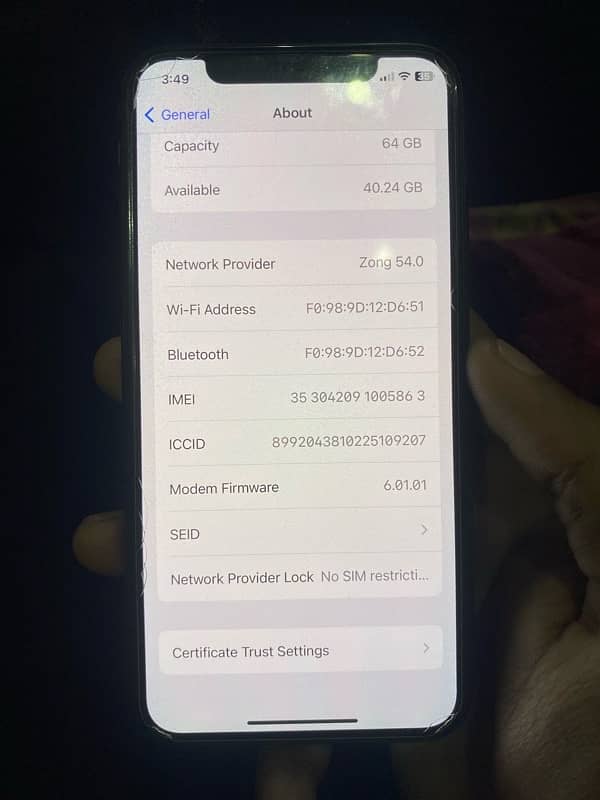 IPhone X 64 GB PTA Approved 3