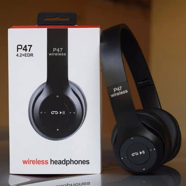 Wireless Headphones, P47 Bluetooth Foldable Headset with Microphone 0