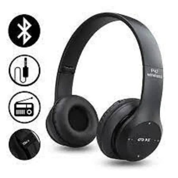 Wireless Headphones, P47 Bluetooth Foldable Headset with Microphone 2