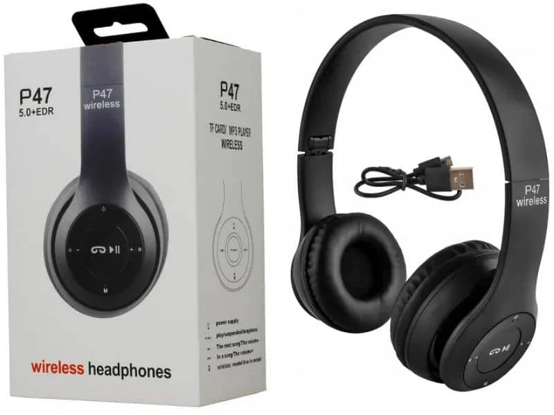 Wireless Headphones, P47 Bluetooth Foldable Headset with Microphone 4