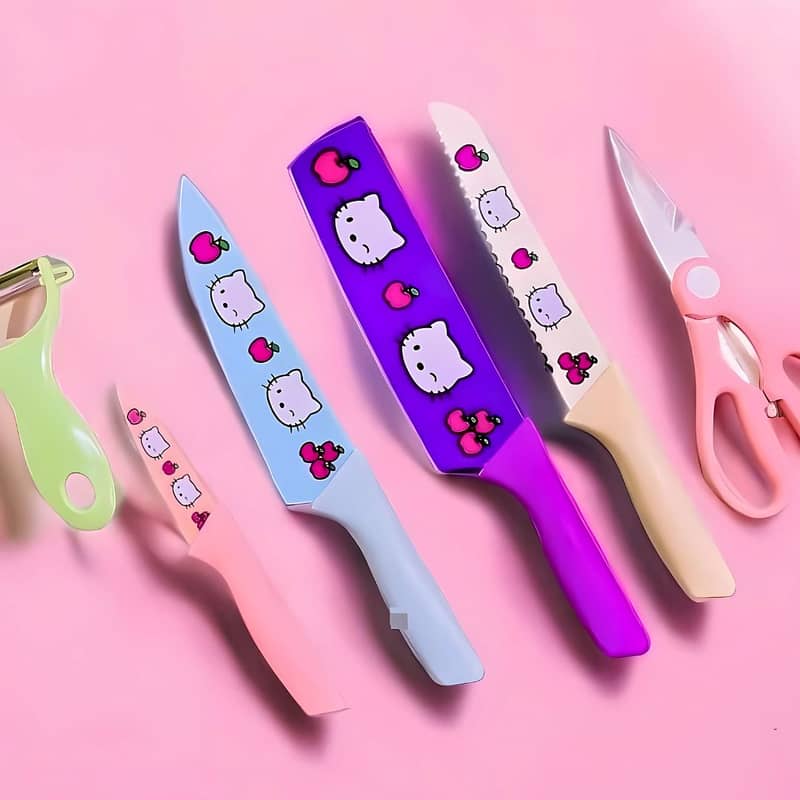 Ramadan Gift New 6-Piece Colorful Kitchen Knife Set 0