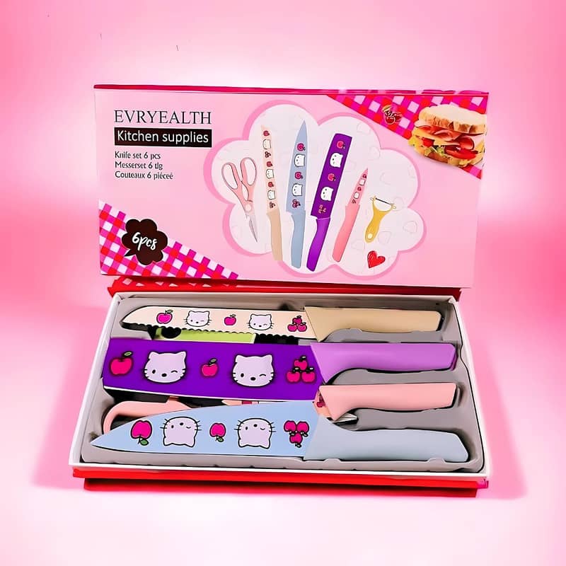 Ramadan Gift New 6-Piece Colorful Kitchen Knife Set 2