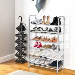 Stainless steel shoe rack multilayer slippers shelf storage 6 Layers