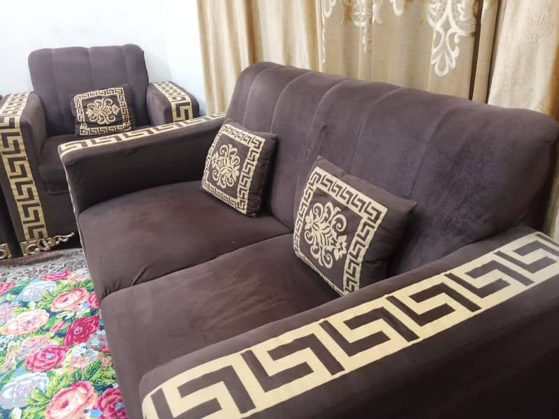 Golden Brown Luxury 6 seater sofa 1