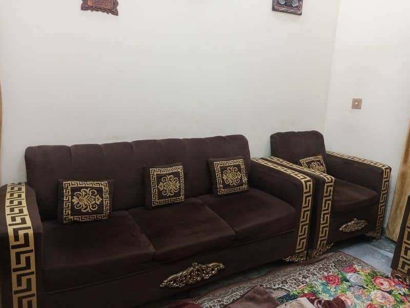 Golden Brown Luxury 6 seater sofa 4