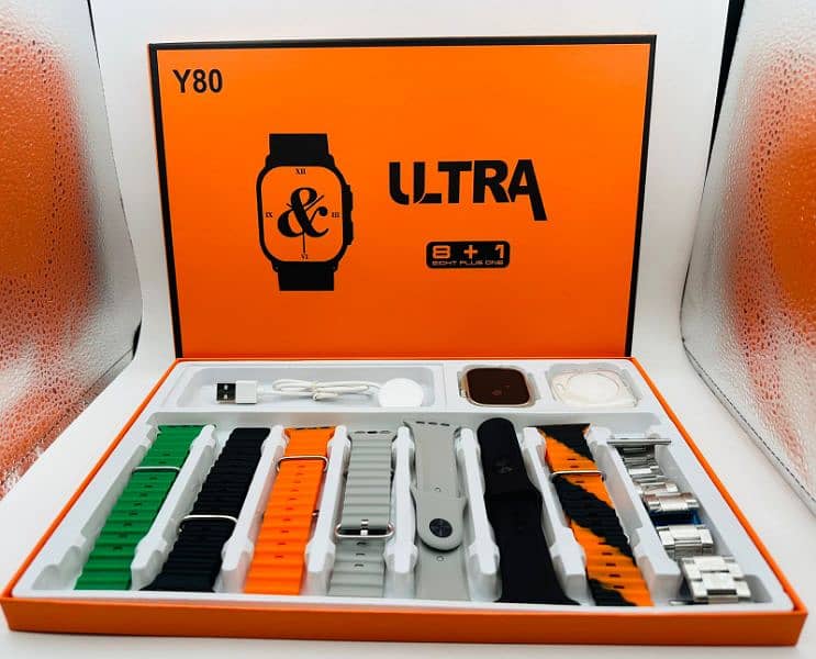 NEW ARRIVAL Y80  ULTRA SMART WATCH WITH 8 IN 1 ACCESSORIES 1