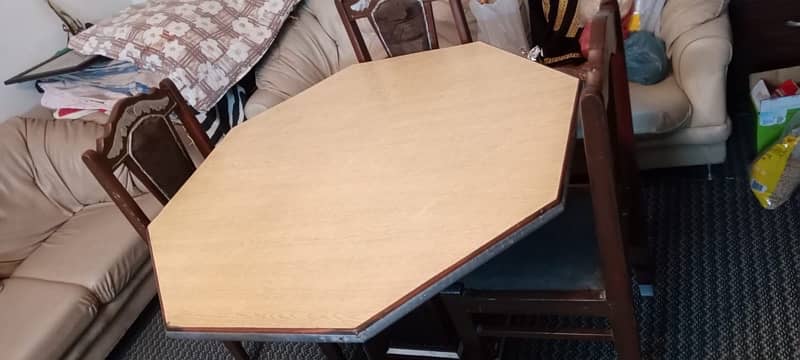 Dining table wooden 4 chairs set 1