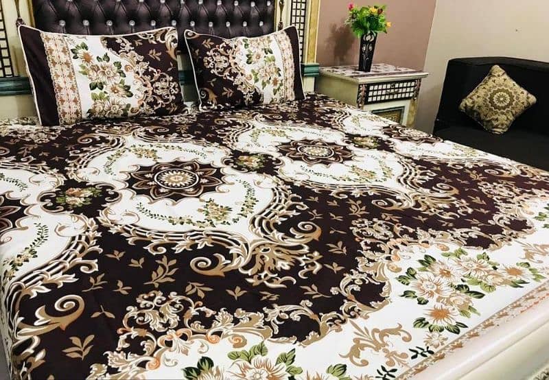 Crystal cotton printed Double Bedsheet 1