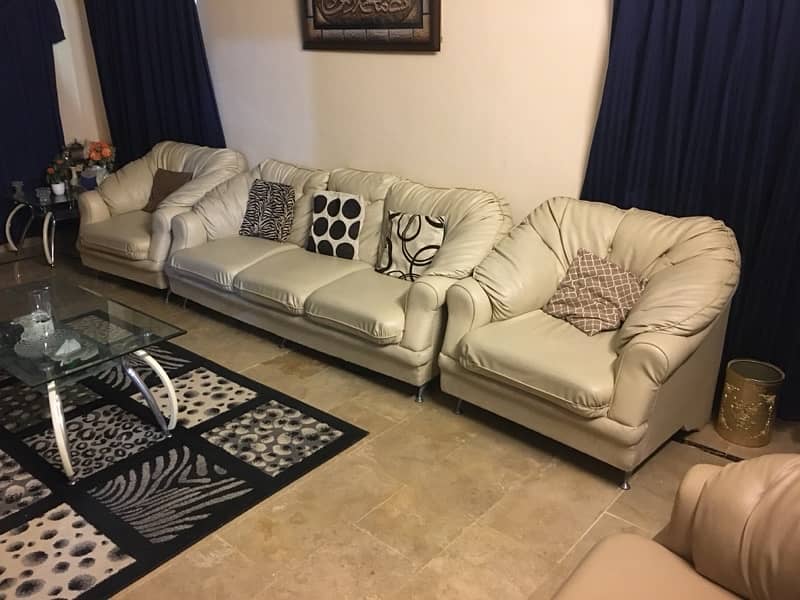 sofa set 5 seater lather 0