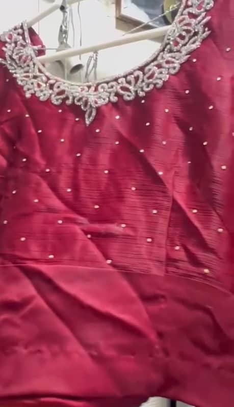 maroon saree embellished with silver work 0