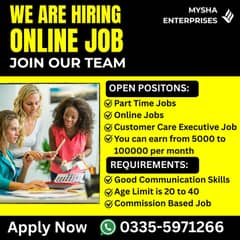 Online Jobs , Job for Male , Females part time , Full time Home Based